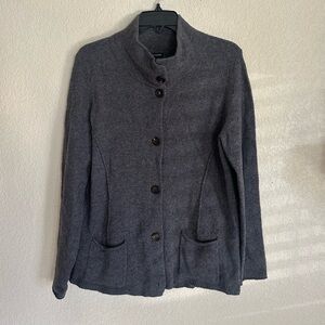 Eileen Fisher Wool Knit Classic Jacket Sz L